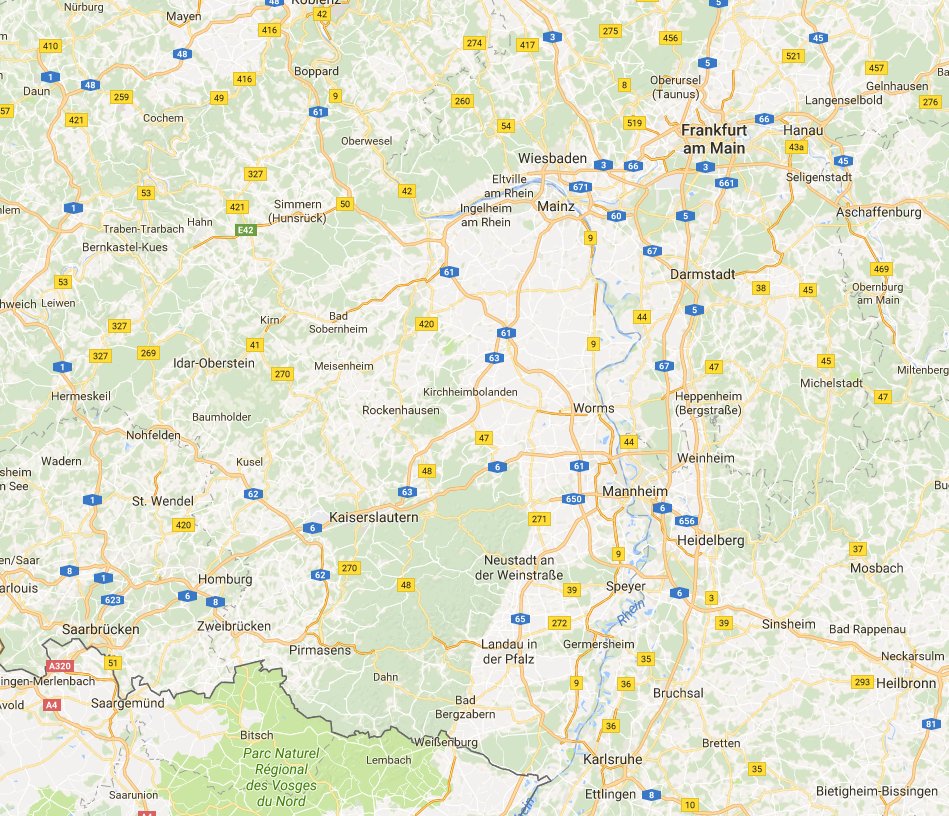 Grafik 3 - heutiges Gebiet der ehemaligen Region Kurpfalz